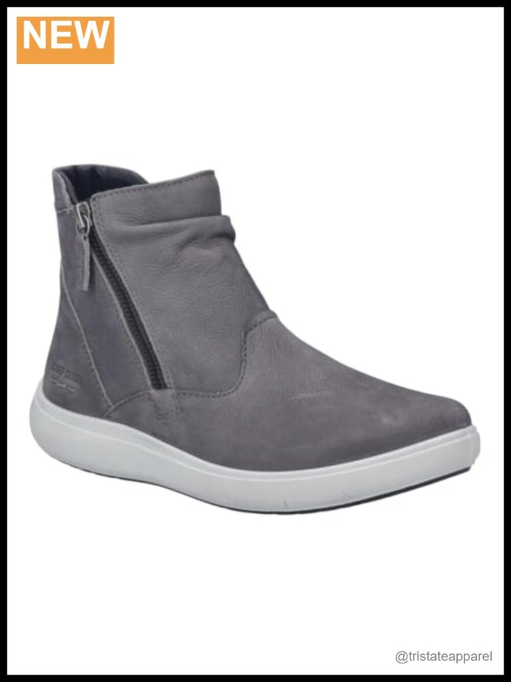 Leather Ankle Booties with Zip Closure for Women